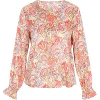 Usha Chemisier 'Festival' jaune / orange pastel / rouge / blanc cassé