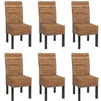 Mendler Lot De 6 Chaises M69, Banane Tressée Pieds Foncés