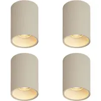 QAZQA Ensemble de 4 spots modernes beiges en saillie GU10 50mm ronds - Deep