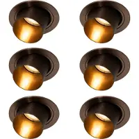 QAZQA Ensemble de 6 spots encastrables modernes bronze foncé ronds inclinables - Installa