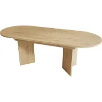OKWISH Table à Manger Extensible - Rallonge Intégrée et Coins Arrondis - Plateau Épais - Design Minimaliste - MDF - Chêne