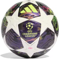Adidas Balle 'UEFA Champions League Final Pro' jaune fluo / violet / noir / blanc
