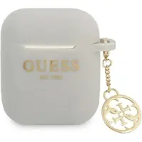 GUESS Gua2Lsc4Eg Airpods 1/2 Cover Grey/Grey Silicone Charm 4G Collection