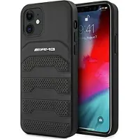 Mercedes AMG AMHCP12SGSEBK iPhone 12 mini 5,4" czarny/black hardcase Leather Debossed Lines (Apple iPhone 12 mini), Coque pour téléphone portable, Noir