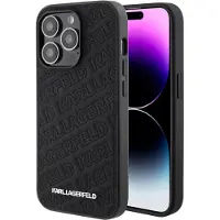 Karl Lagerfeld Coque rigide noire à motif K matelassé KLHCP15LPQKPMK pour iPhone 15 Pro 6,1 pouces