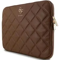 GUESS Manchon GUCS14ZPSQSSGW 14" brązowy/brown Quilted 4G (14"), Sac pour notebook, Marron