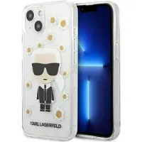 Karl Lagerfeld KLHCP13SHFLT iPhone 13 mini 5,4" przezroczysty/transparent Fleur Ikonik Karl (Apple iPhone 13 mini), Coque pour téléphone portable, Transparent