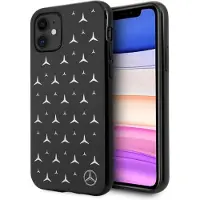 Mercedes Coque rigide pour iPhone 11, argent étoiles et noir