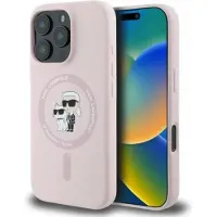 Karl Lagerfeld KLHMP16XSCMKCRHP iPhone 16 Pro Max rose/rose HC MagSafe Silicone KC Heads Ring standard