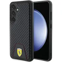 Ferrari Coque rigide Carbon Stitched Bottom pour Samsung Galaxy S24 6.2" Noir - FEHCS24SN3PUK