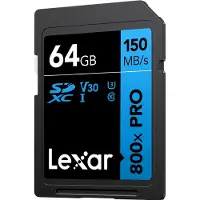 Lexar Carte SDXC 800x PRO Blue Series 64Go UHS-1 V30 - Read 150