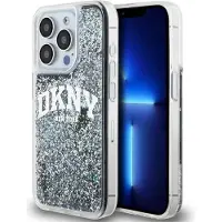DKNY DKHCP15LLBNAEK iPhone 15 Pro 6.1" czarny/black hardcase Liquid Glitter Big Logo (Apple iPhone 15 Pro), Coque pour téléphone portable, Gris, Noir