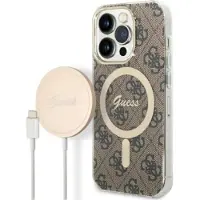 GUESS Gubpp14xh4eacsw+ Charger Set Iphone 14 Pro Max 6.7 4g Print Phone Case Clair