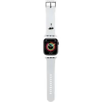 Karl Lagerfeld Bracelet Apple Watch 42 mm en caoutchouc 3D blanc