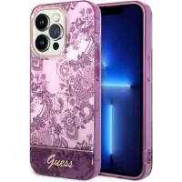 GUESS Guhcp14xhgplhf Iphone 14 Pro Max 6.7 Porcelain Collection Phone Case Clair
