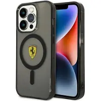 Ferrari Coque MagSafe translucide pour iPhone 14 Pro, noire