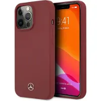 Mercedes Coque iPhone 13 Pro Max en silicone rouge