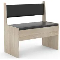 Hioshop Banc d'angle en bois Banc avec coffre Esal Largeur 80 cm Banc d'angle en bois Banc avec coffre Esal Largeur 80 cm