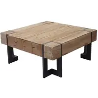 Mendler Table Basse De Salon Hwc-A15, Table D'appoint , Jardinière, Bois Massif De Sapin Rustique 60x60cm