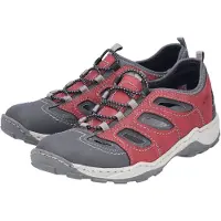 Rieker Chaussure de sport à lacets 'Oilybuk' graphite / rouge foncé