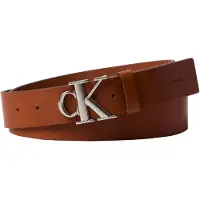 Calvin Klein Ceinture 'Smooth Monogram Buckle' cognac