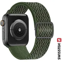 Swissten - Bracelet en nylon pour Apple Watch 42-49mm (kaki)