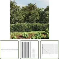 The Living Store Clôture grillagée avec douilles de sol Anthracite 2x25 m