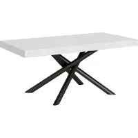 Itamoby - Table extensible 180/284x90 cm Famas frêne blanc pieds anthracite