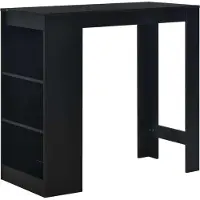 Syfax Table de bar avec étagère Noir 110x50x103 cm