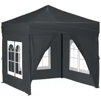 Syfax Tente de réception pliable avec parois Anthracite 2x2 m