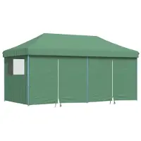 Syfax Tente de réception pliable escamotable 4 parois latérales vert