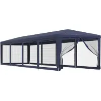 Syfax Tente de fête et 10 parois latérales en maille Bleu 3x12 m PEHD