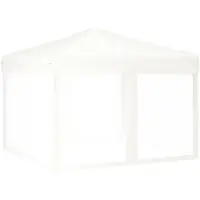 Syfax Tente de réception pliable avec parois Blanc 3x3 m