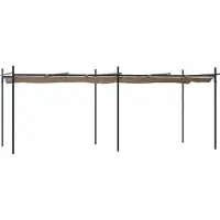 Syfax Pergola avec toit rétractable taupe 589x292x230 cm