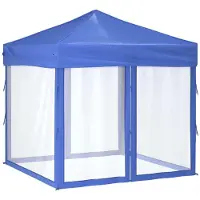 Syfax Tente de réception pliable avec parois Bleu 2x2 m