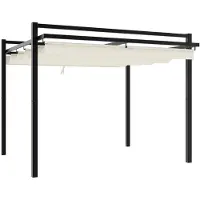 Syfax Tonnelle de jardin avec toit rétractable crème 3x3 m aluminium
