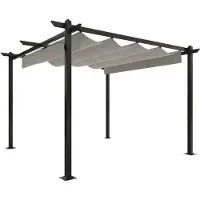Syfax Tonnelle de jardin avec toit rétractable 3x3 m Crème