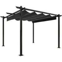 Syfax Tonnelle de jardin avec toit rétractable 3x3 m Anthracite