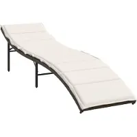 Syfax Chaise longue avec coussin marron 55x199x50 cm résine tressée