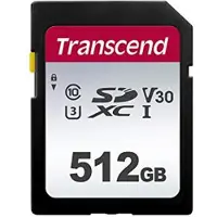 Transcend 512GB UHS-I U3 SD Memory Card, TS512GSDC300S-E
