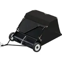 Wiltec Balai ramasseur Autoportée Largeur de travail 105 cm Taille 1730 x 1130 x 585 mm Filet collecteur de Balayeuse 365 L pour Tondeuse autoportée Largeur 105cm et Roues caoutchouc Jardin Entretien