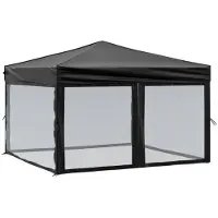 Syfax Tente de réception pliable avec parois Noir 3x3 m