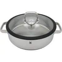 WMF Kochtopf Dampfgarer rund 28cm Glasdeckel Silikonrand Vitalis Edelstahl, Cuiseur vapeur + cuiseur à riz, Argent