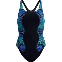 Speedo Print Medalist Swimsuit Noir UK 36 Femme