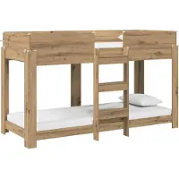 vidaXL Lit superposé pour enfants Chêne Artisan 75 x 190 cm Bois composite