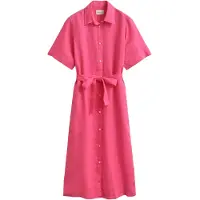 Gant 4503495 Linen Short Sleeve Long Dress Rose 38 Femme