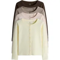 The Set Cardigan chocolat / jaune clair / taupe / rose