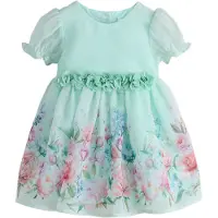 Next Robe bleu clair / vert / menthe / rose
