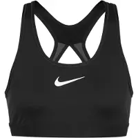 Nike Soutien-gorge de sport 'SWOOSH' noir / blanc
