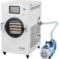 Vevor Lyophilisateur lyophilisateur Équipement de séchage (capacité de 4 à 6 kg) pour aliments avec plateaux à 4 couches & température et durée réglables, pour fruits Fruit blanc